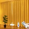 One94Store Wall Decoration Curtain Lights – 300 LEDs, USB Powered, 3×3 Meter Warm White Fairy Lights with 8 Modes for Room & Events