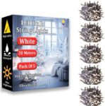 FIZZYTECH 60 LEDs 20 m White Steady String Rice Lights(Pack of 5)