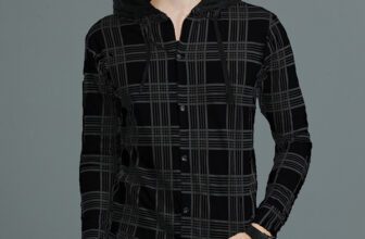 LEWEL Men Checkered Casual Black, Grey Shirt