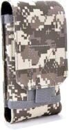 Army Camo MOLLE Mobile Phone Pouch | Tactical Belt Holster Cover Case with Secure Strap & Hook‑Loop Back – Fits Smartphones on Waist, Backpack & Gear | Rugged Camouflage (Army ACU)