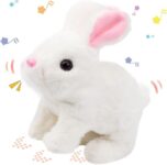 Krushika Enterprise Interactive Hopping Bunny Toy with Realistic Sounds, Jumping Rabbit with Wiggling Ears & Twitching Nose & Mouth – Educational & Fun Plush Toy for Babies & Kids