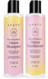 ARATA Hair Fall Defense Onion Shampoo and Conditioner with Amla & Rice Water(2 Items in the set)