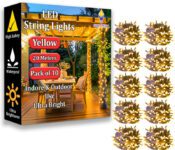 FIZZYTECH 60 LEDs 20 m Gold Steady String Rice Lights(Pack of 10)
