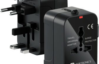 Portronics Juicemate 20W All In One Universal International Travel Adaptor,Type C/USB Port 1  Socket Extension Boards(Black, 0 m, With USB Port)