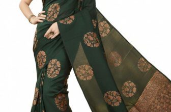 Prisan Trendy Vastra Self Design Banarasi Silk Blend Saree(Light Blue)