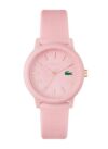 Lacoste 12.12 Ladies Qtz Basic Pink Round Dial Women’s Watch|Pink Silicone Material|Multi Color Band – 2001213