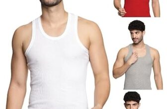 Lux Derby Men’s Vest with Drop Needle Design – Mercerized Cotton, Comfortable, Long-Lasting Vest(Pack of 4)(S)(Color May Vary) Assorted