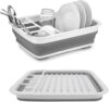 Collapsible Dish Drying Rack – Foldable Portable Sink Dish Drainer for RV, Kitchen Counter, Camping, Marine Use, and Washing Basin