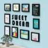 amazon basics Synthetic Rectangle/Square Photo Frames | Quotes Wall Hanging Frames for Bedroom, Home, Office | Sweet Dream, Black,18.2×23.2×1.3 Cm