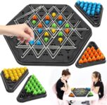 Chain Triangle Chess Game – Fun Brain Teaser Puzzle for Kids, Adults, and Family – Rubber Band Interactive Chess Set for 2 to 4 Players, Perfect for Game Night