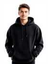 Glowic Men’s Hoodie | Oversized Stylish Sweatshirt for Winter Wear | Trendy Casual Hoodie for Men | Perfect for Gym, Travel, Streetwear Fashion (in, Alpha, S, Plus, Black)