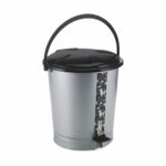 Nayasa Army Pedal Bin- 11.5 Ltrs | Dustbin with Lid | Garbage Waste Bin with Handle | For Kitchen -Bathroom | Strong & Durable | Black