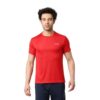 playR Men Adult Training Tee – Round Neck Half Sleeve Regular Fit DRIVENT, Lightweight Breathable Activewear for Gym, Running, Training, Workout & Yoga for All Season Red