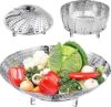 Liznoriz Vegetable Steamer Basket, Premium Stainless Steel Veggie Steamer Basket – Folding Expandable Steamers to Fits Various Size Pot (6″ to 10.5″)