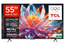 TCL 139 cm (55 inches) 4K Ultra HD Smart QLED Google TV 55T8C