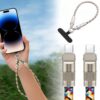 JB’S LAND 2-in-1 USB Type-C Charging Cable with Wrist Lanyard, Braided Nylon Fast Charging Cable, Zinc Alloy Lock Connector, Detachable Anti-Drop Phone Strap