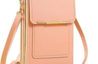 Jehilk Sales Crossbody Phone Wallet Bag with Dual Zipper Compartments and Shoulder Strap