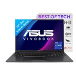 ASUS Vivobook 16,13th Gen,Intel Core i9-13900H,FingerPrint Sensor(Intel Iris Xᵉ iGPU/16GB RAM/512GB SSD/FHD+/16″/60Hz/Backlit Keyboard/42WHrs/Windows 11/Office 2021/Indie Black/1.88 kg)X1605VA-MB947WS