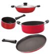 Nirlon Odor Free 3 Layer Non Stick Coating Cookware Gift Item Set of 4 Pieces with Bakelite Handle(FT13_DKD(M)_SP(B)_CS24)