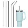 RAJMAAN 4 PCS Stainless Steel Replacement Straws for Stanley 40oz Cup, Reusable Compatible with Stanley Adventure Durable Cup Straws with Cleaning Brush