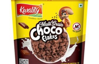 Kwality Choco Flakes 1.2 Kg | Crispy, Wholesome Cereal Made with Whole Wheat | Zero Maida and No Preservatives | Packed with Fiber, Protein