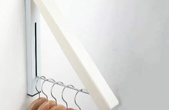 KITCHZO Wall Mounted Foldable Clothes Hanger Rack with Multiple Hooks
