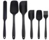 Silicone Spatula Set for Cooking and Baking – 6 Black Utensils Including Spatulas, Spoon Spatula, Spreader and Brush