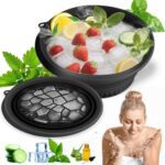 Achintya Collapsible Silicone Ice Face Bowl with Integrated Ice Mold Lid for Facial Use