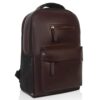 Amazon Basics Leather Laptop Backpack (15.6 Inch) | Water Resistant | Large Storage Compartments | Breathable Shoulder Straps | for Office, Travel or College (Brown)