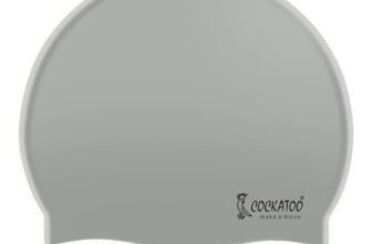 Cockatoo SC01 Rubber Swimming Cap for Adults, Swimming Cap for Men & Women, Grey