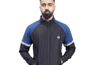 SS Professional Jacket for Men’s | Color: Black/Blue | Size: Large | Material: Polyester | for Men & Boys | Lightweight and Durable | Moisture-Wicking Fabric | Enhanced Flexibility