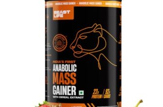 Beast Life High Protein Mass/Weight Gainer | 500 Gram | Strawberry Banana | NABL LAB Tested | For Muscle Gain & Fast Growth | Cereal-Based Formula, No Maltodextrin | India’s #1 Cereal Based Bulk Gainer