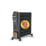 Havells 9 Fin Hestio Wave Fin OFR (Oil Filled Radiator)|Room Heater|2400 W|3 Heat Settings & PTC Fan Heater|Inclined Control Panel|Retractable Wheels| Comfortable Breathing|360° Heating (Black)