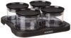 Amazon Brand – Solimo Airtight Plastic Storage Container Set, With 4 Containers (500ml) & Serving Tray, BPA Free, Black