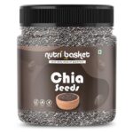 NUTRIBASKET Premium Raw Chia Seeds Jar Pack | Omega 3 and Fibe Seeds Rich in Calcium, Protein & Fibre (1000G)