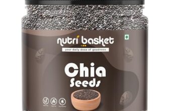 NUTRIBASKET Premium Raw Chia Seeds Jar Pack | Omega 3 and Fibe Seeds Rich in Calcium, Protein & Fibre (1000G)