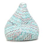 Amazon Brand Solimo Premium Canvas Fabric Bean Bag, Filled with Beans | Capacity: Upto 6′ Height, 100 KG Weight | 2XL | Chevron Stripes Printed | Black