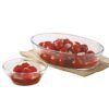 Borosil Klip & Store Glass Container for Kitchen – Round and Oval Containers | Microwave and Oven Safe | Ideal for Serving, Baking – Set of 2 (170ml)