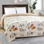 Homedy Luxury Ultrasonic Punch AC Comforter Blanket – Quilted Microfiber Floral Pattern, Lightweight Breathable Hypoallergenic All‑Season Blanket for Bedroom, Travel (225 x 190 Cm) Golden Mustard