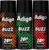 adigo Buzz Wild| Casual | Intense 24hrs Long Lasting Deodorant | 165ml Each Deodorant Spray  –  For Men(165 ml, Pack of 3)