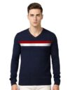 AWG ALL WEATHER GEAR Men’s Woolen V-Neck Full Sleeve Sweater | Sweaters for Winter | Plain Casual Wear l Mens Sweater | Winter Wear for Man Blue