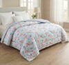 BSB HOME Cloud Cotton Reversible AC Comforter for Double Bed | Super Soft 220 GSM Quilt/Duvet/Dohar | Lightweight All-Season Comforter | 88 x 90 Inches (1 Piece) (Aqua, Pink)