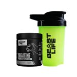 BeastLife Micronised Creatine Monohydrate with Free Shaker | 249g | 83 Servings | Unflavoured | NABL Lab Tested | Rapid Absorption for Muscle Strength & Athletic Performance | Super Micronised Creatine Powder