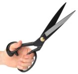 Black Heavy Duty Scissors for Fabric and Leather Cutting (10 Inch)