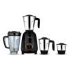Bajaj Rex DLX Ninja Series 750W Mixer Grinder | 3 Stainless Steel Jars & 1 JuicerJar for Dry & Wet Use | DuraCut Blades for Fine Blending & Mixing | 3 Speed Control | 2 Year Warranty 【Black/Brown】