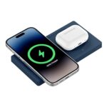 Belkin Magsafe 2-in-1 Wireless Charging Pad 15W | Fast Charging iPhone | Wireless Charging Station for iPhone 16, 15, 14,13 and 12 Series, AirPods, and Other MagSafe Enabled Devices | Navy Blue