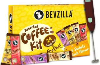 Bevzilla Instant Coffee Gift Box of 24 Assorted Coffee Sachets & Frother Instant Coffee(24 x 2 g, Vanilla, Hazelnut, Unflavoured, Butterscotch Flavoured)