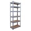 BonKaso Adjustable 6-Shelf Metal Storage Rack | Heavy-Duty Steel Boltless Rivet Utility Shelving Unit for Garage, Kitchen & Office | 62 Inches Height (62 x 24 x 12 in) – Grey