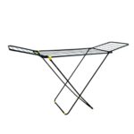 BonKaso Foldable Cloth Drying Stand for Drying Clothes, 3-Way Folding with 20 Drying Rails, Lightweight Alloy Steel, Flat Folding Design | Indoor & Outdoor Clothes Dryer Yellow