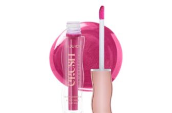 Juice Crush Glossifive Tinted Lip Gloss With High Shine Glossy Finish For Fuller And Plump Lips | Long-Lasting | Hydration | Light-Weight Formula | Moisturising & Non-Sticky | Ultra Glossy Pink (Pixie dust – M02)